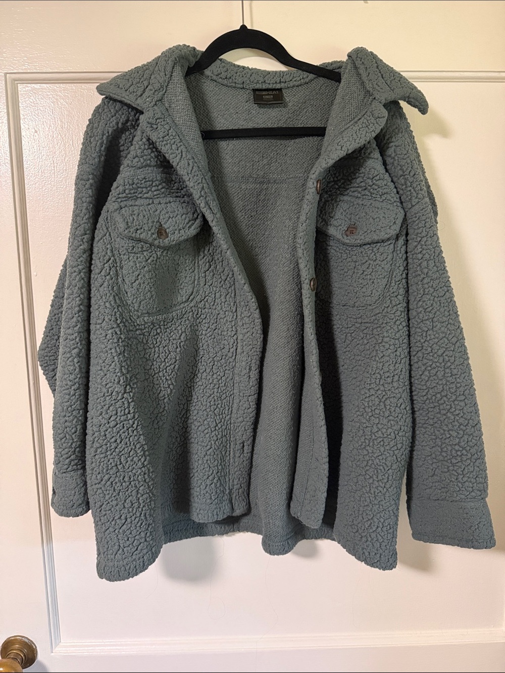 32 Degrees Fleece Sherpa Jacket in Sage Green